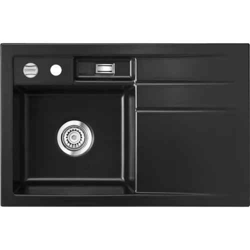 SYSTEMCERAM beép. mosogató Bela 78 780 x 510 mm ą15% jobbos cseppt. Nero