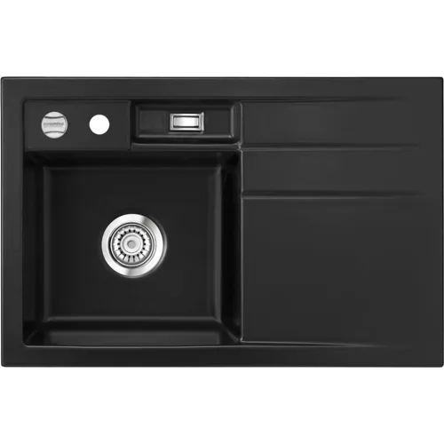 SYSTEMCERAM beép. mosogató Bela 78 780 x 510 mm ą15% jobbos cseppt. Nigra