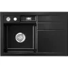 SYSTEMCERAM beép. mosogató Bela 78 exc. 780 x 510 mm jobbos cseppt. Nero