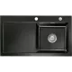 SYSTEMCERAM beépíthető mosogató Mera 90 900 x 510 mm balos csepptálca Nero