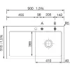 SYSTEMCERAM beépíthető mosogató Mera 90 900 x 510 mm balos csepptálca Nero
