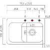 SYSTEMCERAM beépíthető mosogató Juna 75 750 x 510 mmcsepptálca baljázmin