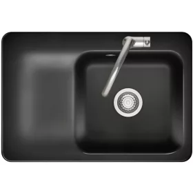   SYSTEMCERAM beépíthető mosogató Juna 75 750 x 510 mm balos csepptálca Nero