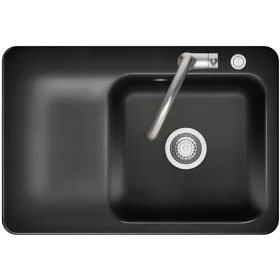   SYSTEMCERAM beépíthető mosogató Juna 75 excenter 750 x 510 mmtálca ba Nero