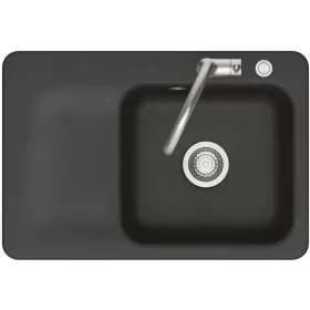   SYSTEMCERAM beépíthető mosogató Juna 75 excenter 750 x 510 mmtálca bal Nigra