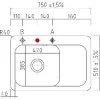 SYSTEMCERAM beépíthető mosogató Juna 75 excenter750 x 510 mmtálca jobbpala