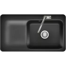   SYSTEMCERAM beépíthető mosogató Juna 90 900 x 510 mm balos csepptálca Nero
