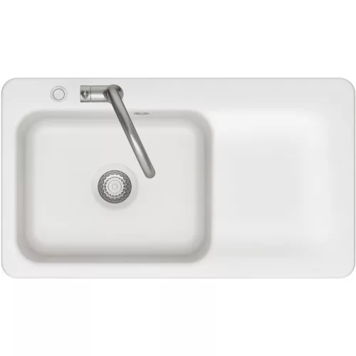 SYSTEMCERAM beépíthető mosogató Juna 90 excenter 900 x 510 mmtálca jobb Polar