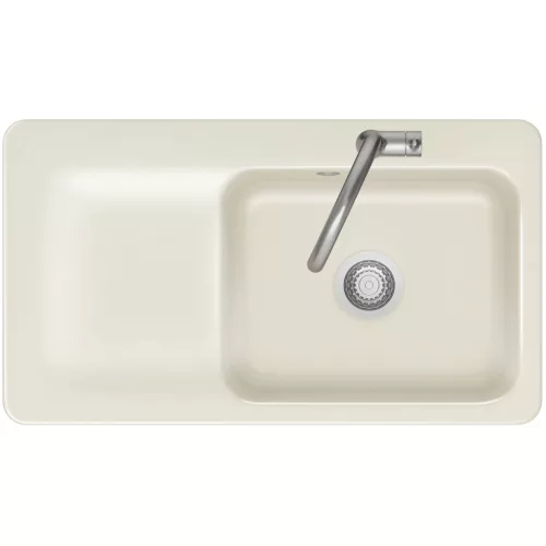 SYSTEMCERAM szintbe építhető mosogató Juna 90 F 876 x 486 mm tálca bal Magnolie