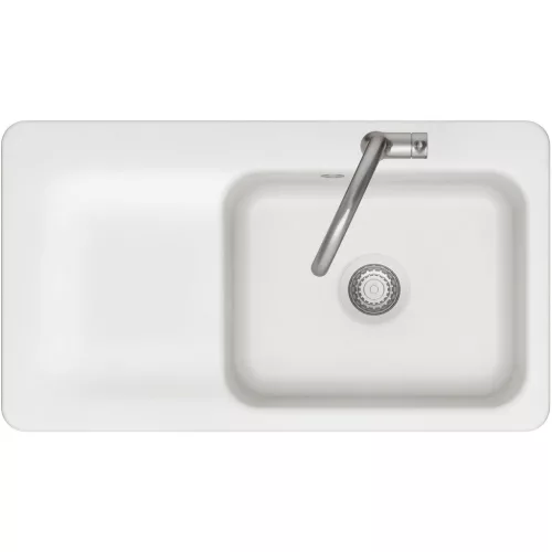 SYSTEMCERAM szintbe építhető mosogató Juna 90 F 876 x 486 mmtálca bal Polar