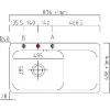 SYSTEMCERAM szintbe építhető mosogató Juna 90F 876 x 486csepptálca jobbFango