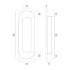 Oval sliding door shell STERK 1717 Copper PVD