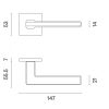 STILE ARTA Quadratische Rosette Q SLIM 7MM CP Helles Chrom (NUR AUF DER OBEREN KNOPFROSETTE)