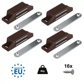 Bútormágnes csavarokkal teherbírás 8 kg barna 4 db.