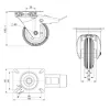 Szállítókerék forgó fékkel átmérő 80 mm