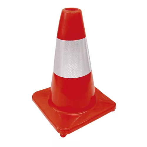 PE kúp piros és fehér magasság 320 mm műanyag