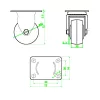 Fix készülékkerék kemény padlóhoz átmérő 50 mm teherbírás 100 kg fekete