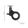 Design bútorkerék 60 mm átmérőjű forgó talppal fékkel teherbírás 30 kg