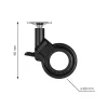 Design bútorkerék 60 mm átmérőjű forgó talppal fékkel teherbírás 30 kg fekete