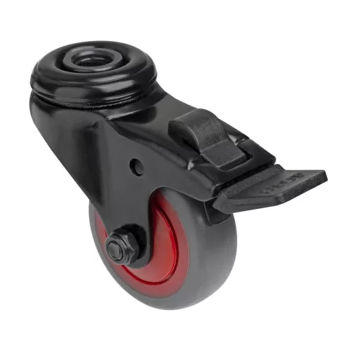 Készülékkerék kemény padlóhoz átmérő 50 mm forgó lyukkal fékkel teherbírás 50 kg