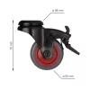 Készülékkerék kemény padlóhoz átmérő 50 mm forgó lyukkal fékkel teherbírás 50 kg