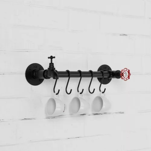 Walteco Rusztikus konyhai akasztórúd kampókkal