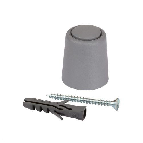 Ajtóütköző átmérő 24x30mm műanyag csavarozható szürke