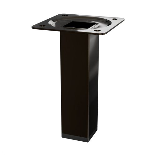 Bútorláb négyzet alakú 25x25x100mm polírozott fekete nikkel