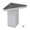 Bútorláb szett 40x40mm magasság 100mm alumínium 4 db