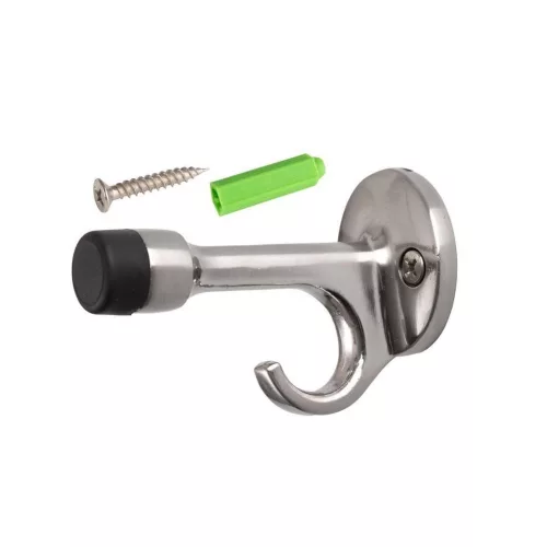 Falütköző horoggal L-80mm csavarozható matt nikkel