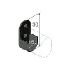Ovális ruhaakasztó rúdtartó 30x15mm fekete 2 db.