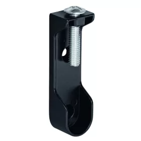   Ovális ruhaakasztó rúdtartó 30x15mm felső rögzítőfurattal csavarral fekete 2 db.