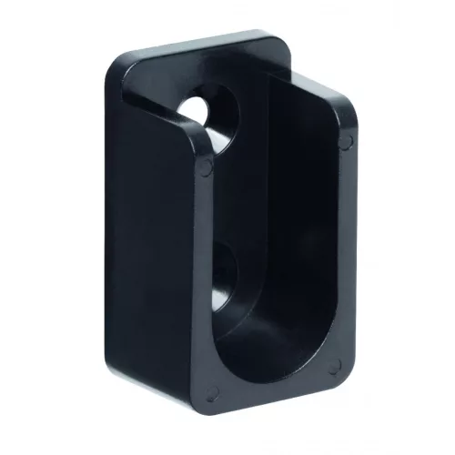 Ovális ruhaakasztó rúdtartó 30x15mm műanyag fekete 2 db.