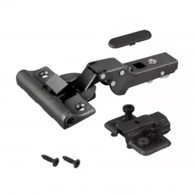   35 mm átmérőjű csésze alakú zsanér fekete kiadás félig szerelt rápattintható integrált csillapítássa