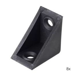 Csatlakozó szögidom 25x25x174mm műanyag fekete 8 db.