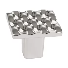 Bútorgomb Wave 25x25mm szálcsiszolt szatén nikkel