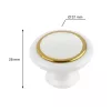 Aqua bútorgomb átmérője 37 mm műanyag fehér/arany