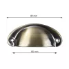 Skive bútorfogantyú 66 mm-es tengelytávolsággal bronz