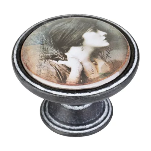 Bútorgomb Woman I átmérő 37mm fekete rozsda