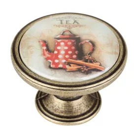 Bútorgomb Vízforraló átmérő 37mm antik sárgaréz