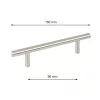 Marik bútorfogantyú 96 mm-es tengelytávolsággal szálcsiszolt szatén nikkel