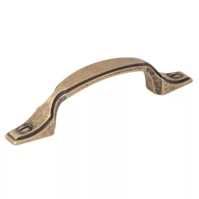   Rustica bútorfogantyú 64 mm-es tengelytávolság sárgaréz patinás