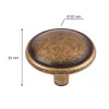 Mali bútorgomb átmérője 32mm sárgaréz patinás