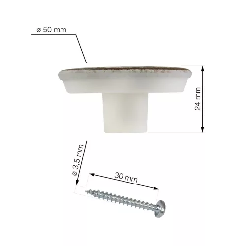 Bútorgomb-készlet fűzőkkel átmérő 50 mm 4 db