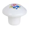 Bútorgomb-készlet Bouquet 35 mm átmérőjű porcelán fehér 4 db