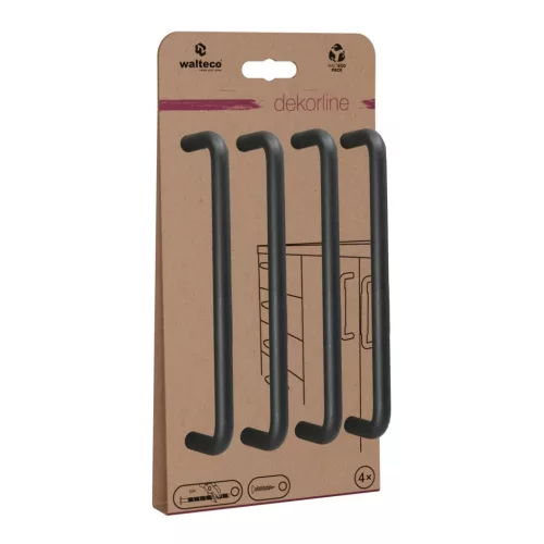 Gissi bútorfogantyú-készlet tengelytávolság 160 mm matt fekete 4 db.