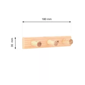 Ruhatartó 180x35mm 3 akasztóval fenyő