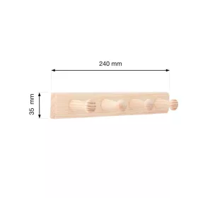 Ruhatartó 240x35mm 4 akasztóval fenyő