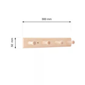 Ruhatartó állvány 300x50mm 4 akasztóval fenyő