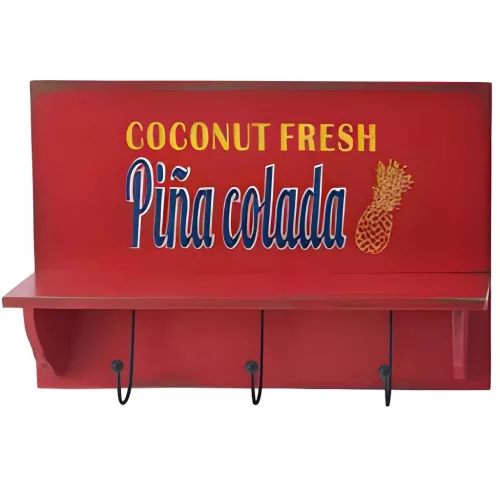 Kabáttartó polccal 340x200x55mm Piňa Colada piros